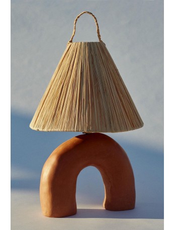 Handgefertigte Terrakotta-Keramiklampe aus Barcelona.