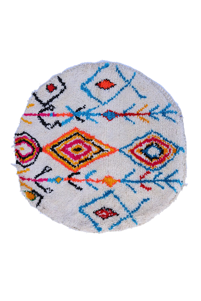 Rond Berber tapijt in kleur |91cm