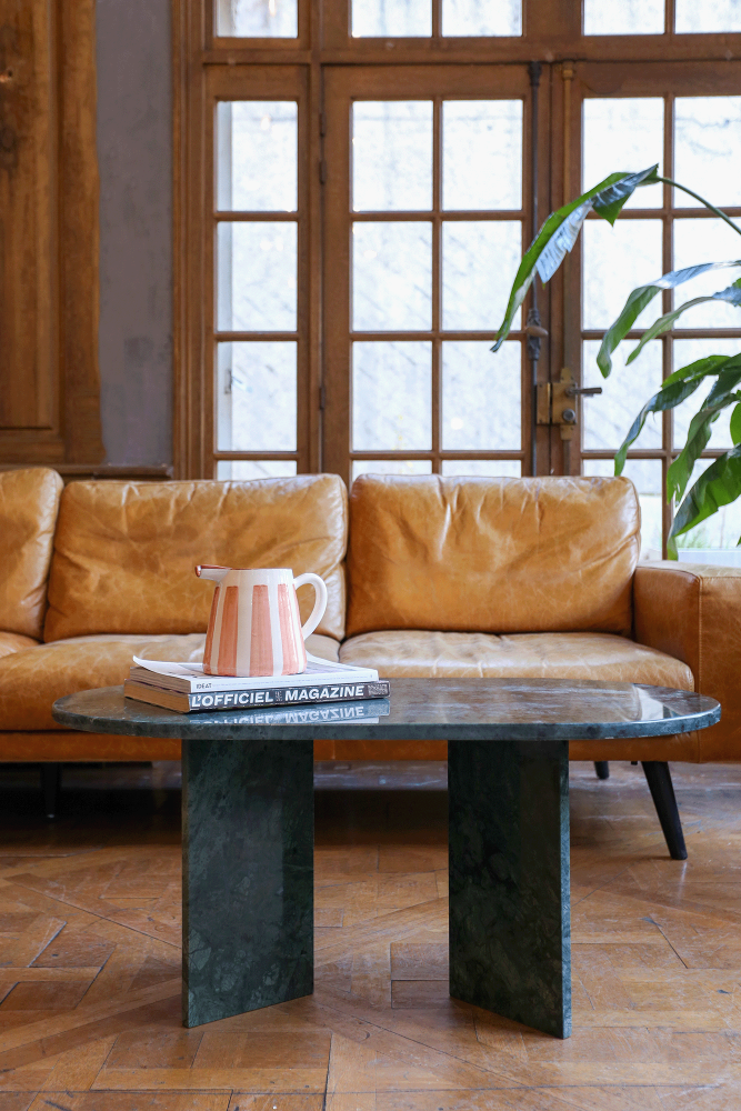 Green marble coffee table