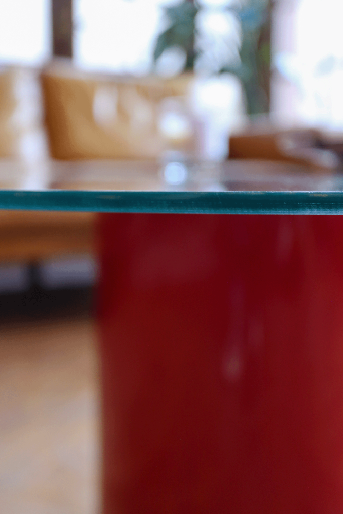 Low table with red feet