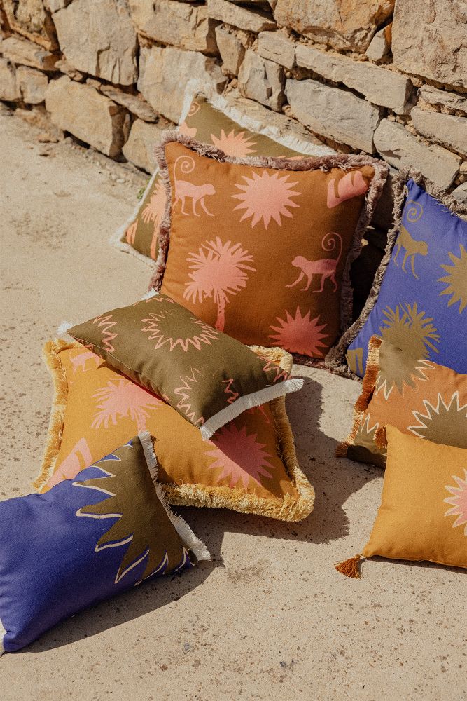 Housse de coussin Nuit Tropicale. Azuri Studio Solaire.