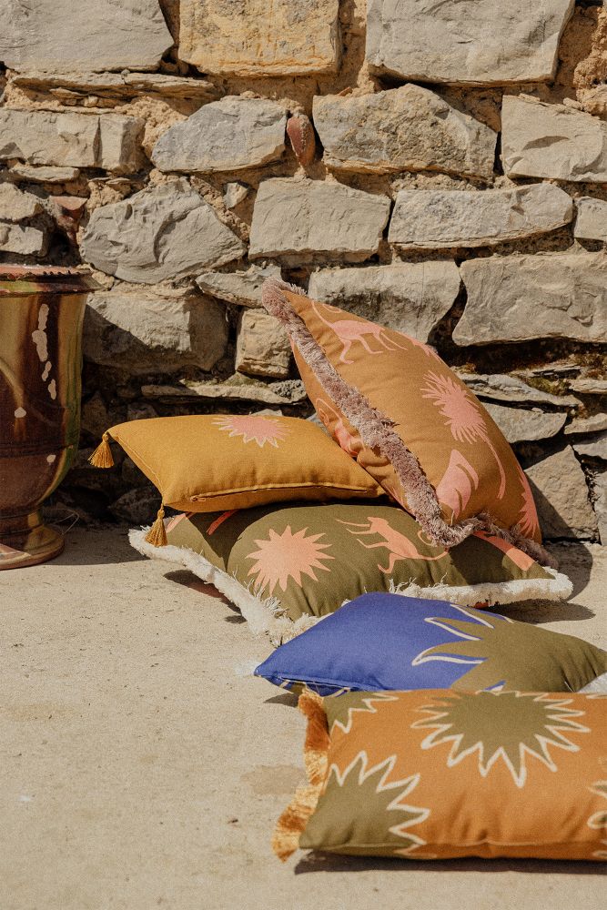 Housse de coussin Nuit Tropicale. Azuri Studio Solaire.