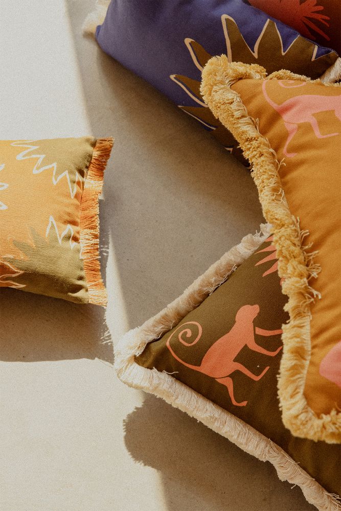 Housse de coussin Terre d'Éclat. Azuri Studio Solaire.