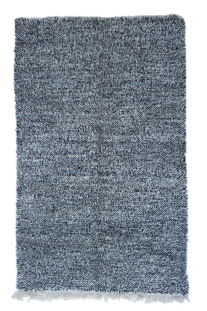 Grey and white polka dot Beni Ourain Berber carpet